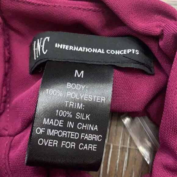 INC International Concept BE MYSTERIOUS boysenberry/gray sleeveless tunic halter - Picture 14 of 16